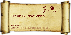 Fridrik Marianna névjegykártya